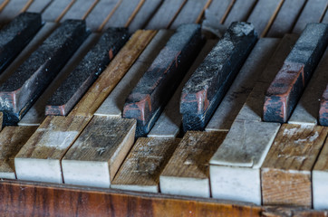 tasten von alten klavier detail