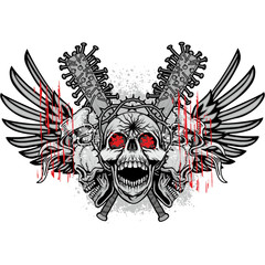 Fototapeta premium grunge skull coat of arms