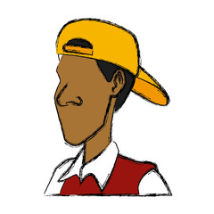 Man with hat icon vector illustration graphic design