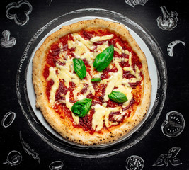 Hot pizza with cheese