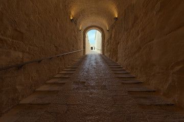 Fototapeta premium Tunnel in Fort Angelo (Malta)