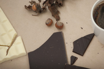 white chocolate and black chocolate