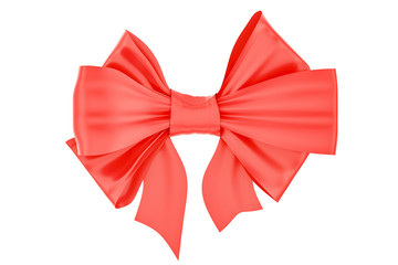Red gift bow closeup, 3D rendering