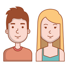 Fototapeta premium lovers couple avatars characters