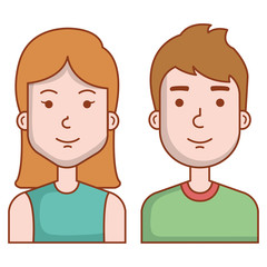 Fototapeta premium lovers couple avatars characters