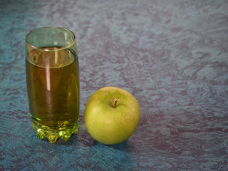 green apple and glass 