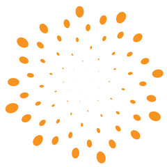 Halftone dotted background circularly distributed. Halftone effect vector pattern. Circle dots isolated on the white background.