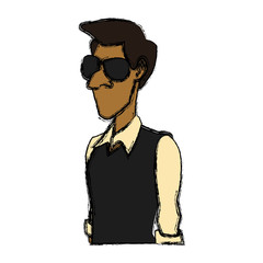 Adult man face icon vector illustration graphic design