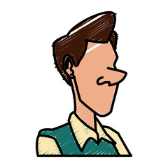 Adult man face cartoon icon vector illustration graphic design