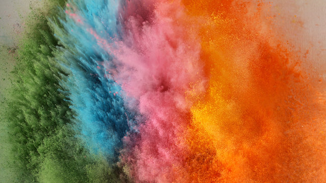 Bright rainbow Holi powder background