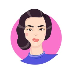 Cartoon Girl Portrait in Vector