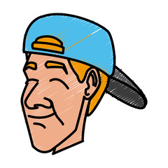 Man with hat icon vector illustration graphic design