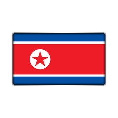 flag  North Korea Isolated on white background. Vector illustration