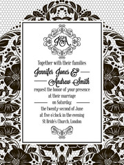 Elegant floral swirls, lacy pattern ornate frame
