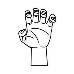 Hand with palm open icon vector illustration graphic design