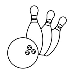 Bowling ball and pins icon vector illustration graphic design