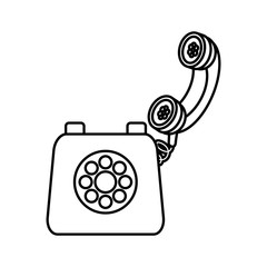 Old telephone isolated icon vector illustration graphic design