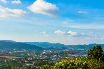 Beautiful Phuket view from Khao-Khad Views Tower, enjoy the 360-degree view such as Chalong bay, Panwa cape, Sire island, Bon island, tiny and large islands around Phuket including Phuket city