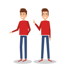 young man doing different poses