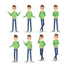 young man doing different poses