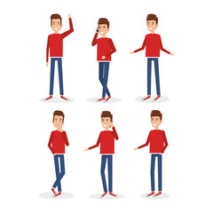 Obraz premium young man doing different poses