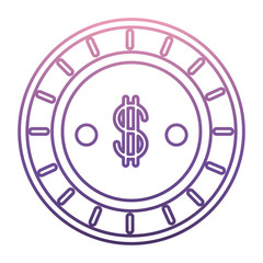 money coin icon over white background vector illustration