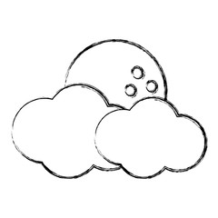 Moon and clouds icon vector illustration graphic design