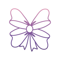 decorative bow icon over white background vector illustration