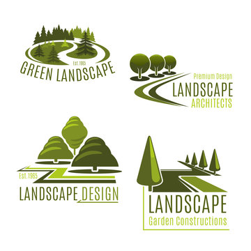 Vector Icons For Nature Landscaping Company