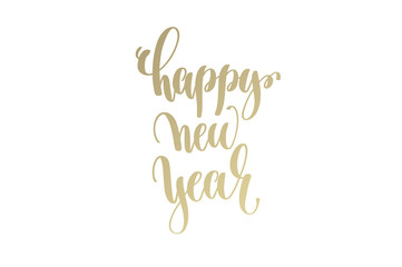 happy new year golden hand lettering winter holidays celebration