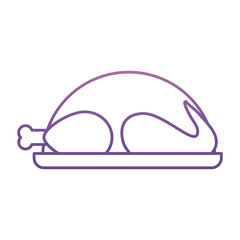 roast chicken icon over white background vector illustration