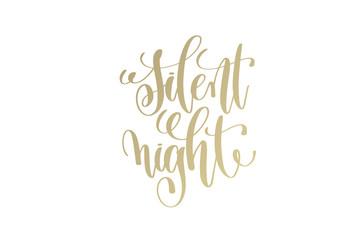 silent night golden hand lettering winter holidays celebration