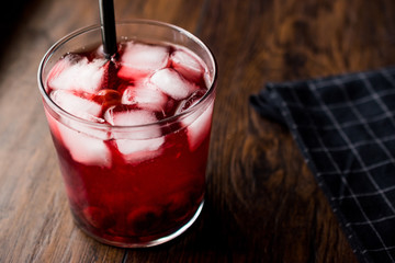 Homemade Organic Jam Cocktail in Glass.