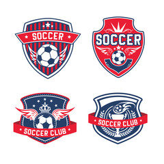 Soccer team or football club heraldic vector icon