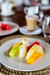 Breakfast with fresh fruits
