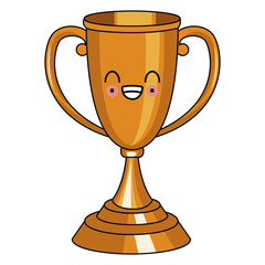 Trophy cup symbol kawaii cute cartoon vector illustration graphic