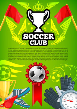 Vector award poster for soccer championship cup