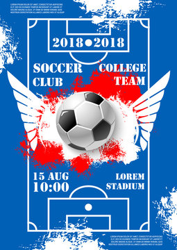 Soccer Game College Team Football Vector Poster