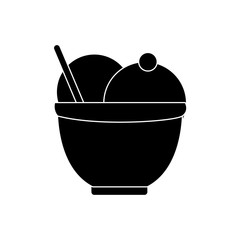 Ice cream in cup icon vector illustration graphic design