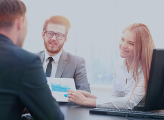 people working in modern office