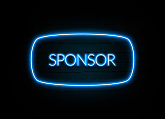Sponsor  - colorful Neon Sign on brickwall