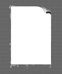 Blank Text Space. Vector Illustration Of A Poster Glued On A Brick Wall As Blank Text Space.