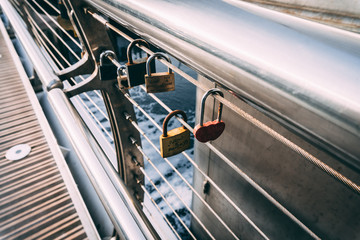Padlocks on a Torquay bridge