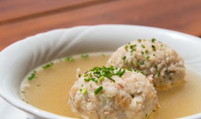 Canederli soup, italian dish