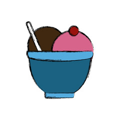 Ice cream in cup icon vector illustration graphic design