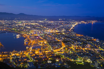 The city of Hakodate in the twilight