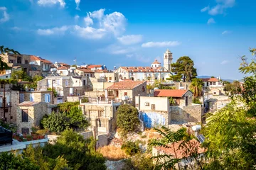 Gordijnen Uitzicht op het dorp Pano Lefkara in het district Larnaca, Cyprus © kirill_makarov
