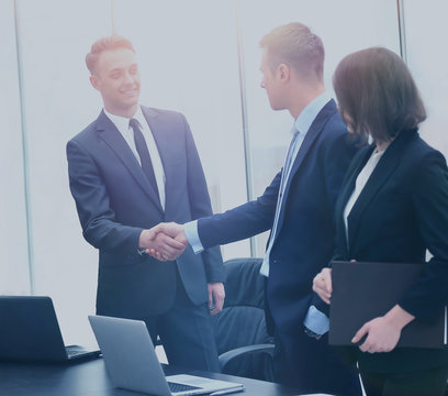 professional business people shaking hands