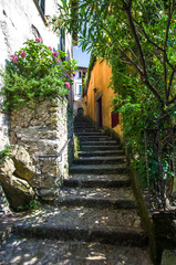 Fototapeta premium steps of pebbles in an ancient village of Lake Como
