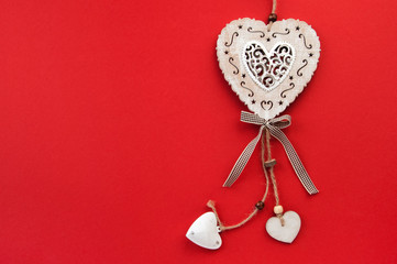 Christmas decorations on brown shabby background